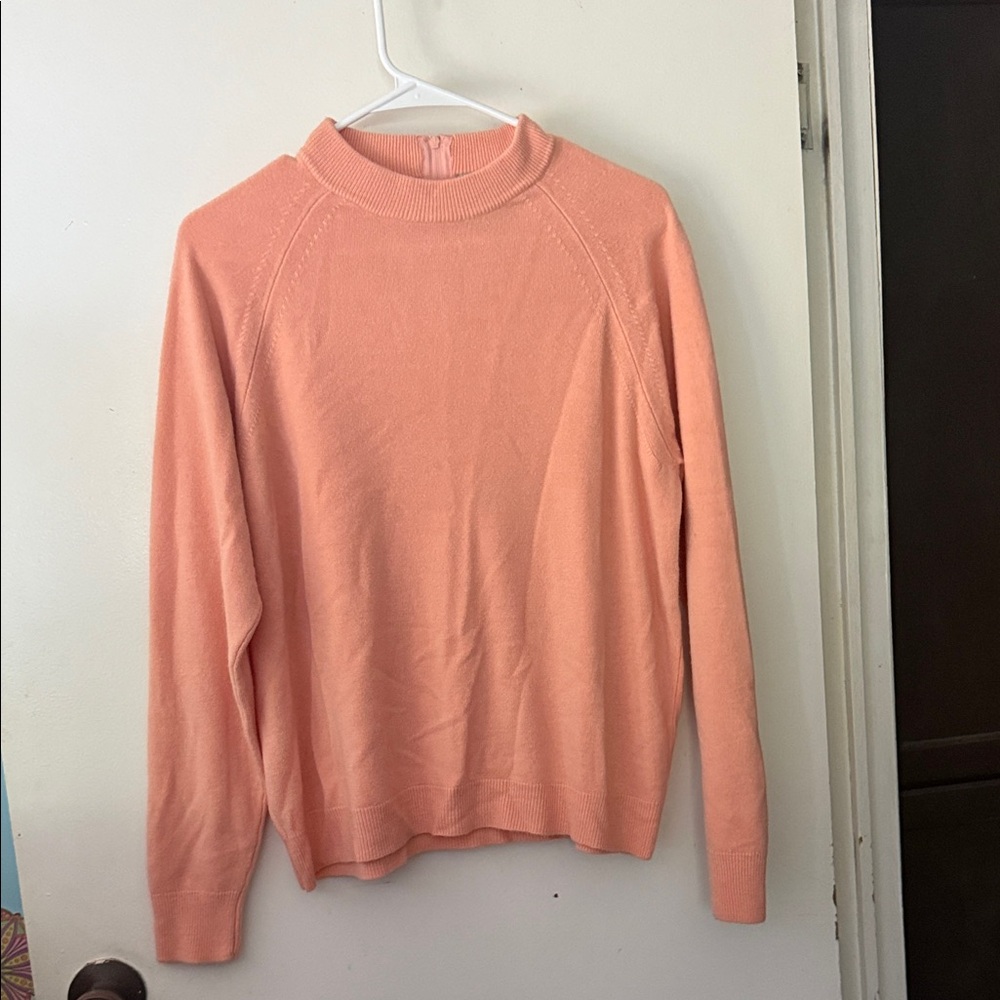 Peach Mock Neck Women's Sweater